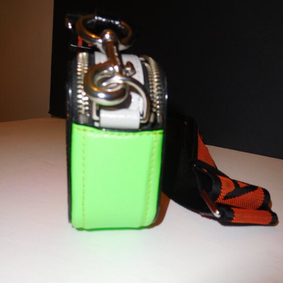 Marc Jacobs Saffiano Green/Orange Leather Crossbody Bag - Picture 3 of 7